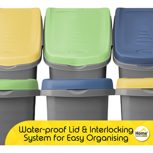 Slim Lift Top Kitchen Recycling Waste Bin - White / 25l by Home Centre