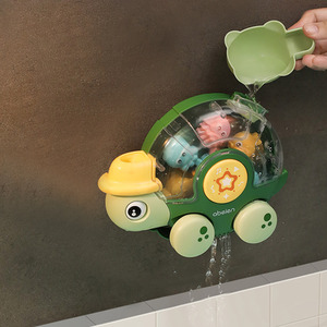 Turtle Tub Toy with Suction Cups - Green by komore