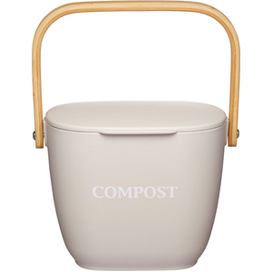Natural Elements Eco-Friendly Bamboo Fibre Compost Bin - Grey by KITCHENCRAFT