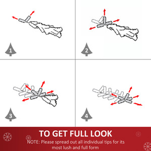 HOMCOM Artificial Christmas Xmas Tree Snowflake LED - Green / 4ft by HOMCOM