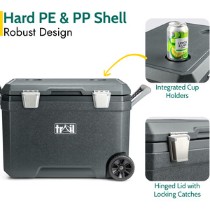 45L Insulated Cool Box on Wheels - Grey by Trail