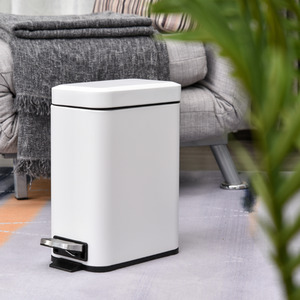 HOMCOM Rectangular Compact Bin Steel Body - White by HOMCOM