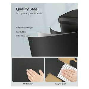 68L Metal Pedal Kitchen Bin with Lid - Black by SONGMICS