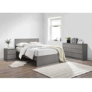 3 Piece Furniture Set Chest of Drawers Bedside Tables Birlea Oslo - Grey by Birlea