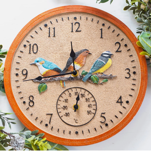 Garden Wall Bird Clock - Cream by Garden Mile