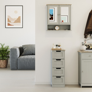 Priano 4 Drawer Freestanding Unit - Grey by Vida Designs