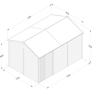 4LIFE Reverse Apex Shed 12x8 - Without Base / 0 / No Installation by Forest Garden