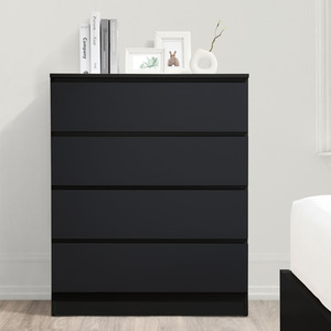 3 Piece Furniture Set Chest of Drawers Bedside Tables Birlea Oslo - Black by Birlea