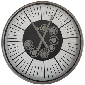 Gear Design Wall Clock for Living Room - Silver by Vanity Living