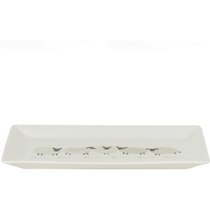 Highland Flock Large Rectangular Platter - White
