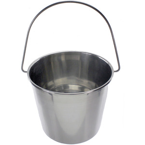 Heavy Duty Stainless Steel Bucket with Handle by SPARES2GO