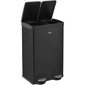 60L Dual Recycle Recycling Pedal Bin - Black by Cooks Professional