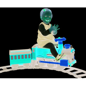 Steam Train 6 Volt with 4 x Straight and 4 x Curved Track Packs - Red by Rollplay