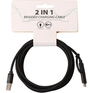 2-in-1 Micro to Lightning Braided Cable