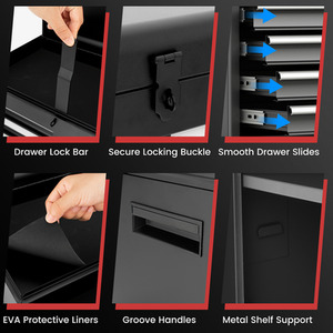5-Drawer Rolling Tool Storage Cabinet - Black by Costway
