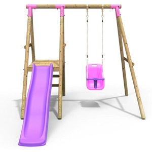 Wooden Swing Set with Slide by Rebo