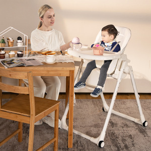 4-in-1 Baby High Chair Foldable Feeding Chair - White by Costway