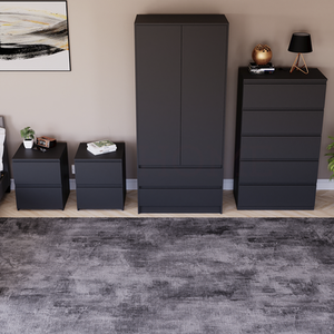 Denver Bedroom Set (2 Drawer Bedside (x2), 5 Drawer Chest, 2 Door Wardrobe) by Vida Designs