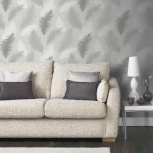 Arthouse Sussaro Feather Wallpaper - Grey by Arthouse