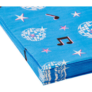 Pack of 16 Disco Party Napkins - Blue