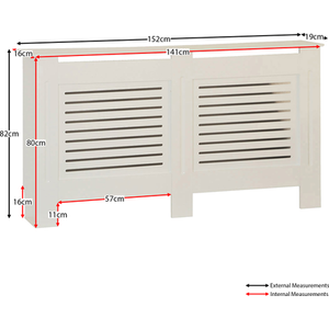Milton Radiator Cover - White / 152cm by Vida Designs