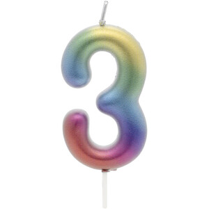 Metallic Rainbow Numbered Candle 0-9 Set by My Party