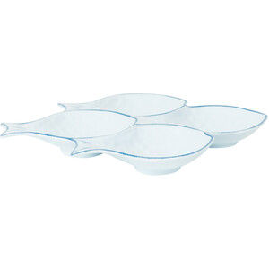 Neptune Melamine 4 in 1 Fish Plate - White