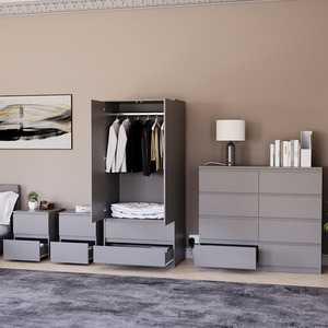 Denver Bedroom Set (2 Drawer Bedside(x2), 8 Drawer Chest, 2 Door Wardrobe) by Vida Designs