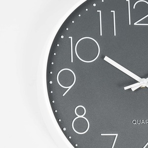 Round Analogue Wall Clock - Grey by OHS