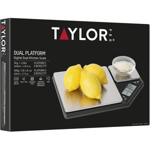 Taylor Pro Dual Platform Digital Dual 5Kg 500g Kitchen Scale - Grey by Taylor