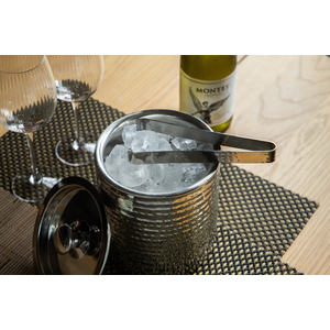 BarCraft Small Hammered Ice Bucket with Lid - Silver by BarCraft