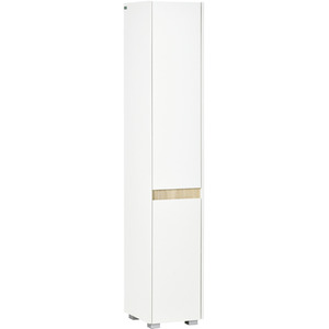 kleankin Tall Bathroom Cabinet with Adjustable Shelves - White by kleankin