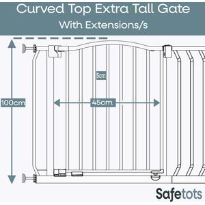 Extra Tall Curved Top Safety Gate - Matt White / 207cm - 216cm by Safetots