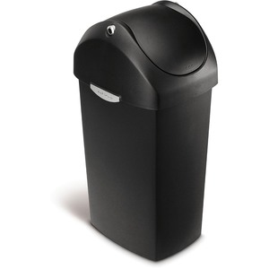 simplehuman 40L swing lid bin black plastic - Black by Simplehuman