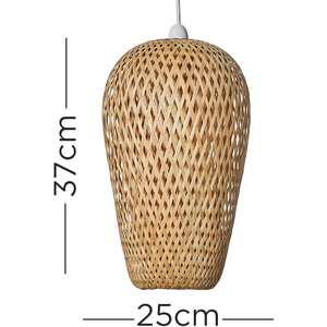Malay Natural Natural Ceiling Light Pendant - Natural by ValueLights