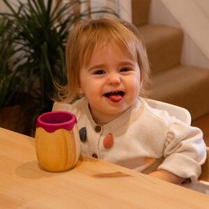 130ml Bamboo Baby Trainer Cup - Red / 9.5cm by Tiny Dining