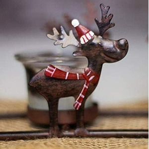 Reindeer Candle Tealight Holder - Brown by Marco Paul