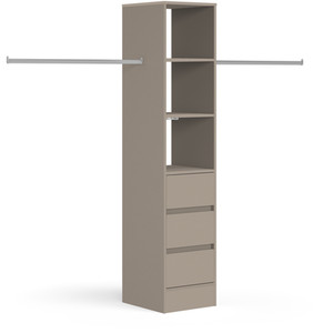 Spacepro 450mm Tower Unit with 3 Drawers - Stone Grey by Spacepro