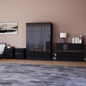 Vida Designs Glinton 4 Piece FSC Bedroom Set - Black by Vida Designs