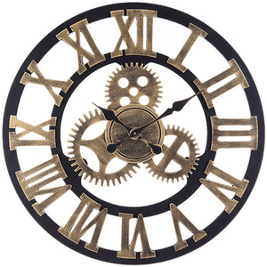 Industrial Large Luxury Silent Wall Clock for Home Decor - Gold by Livingandhome