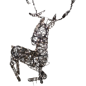LED Indoor Outdoor Wicker Standing Reindeer Christmas Decoration - Black by Samuel Alexander