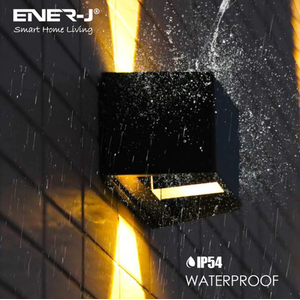 Solar Up Down Wall Lights with 3 directional Polycrystalline Solar Panel - Black by EnerJ Smart