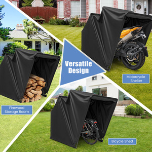 Motorcycle Tent Waterproof Motorbike Cover - Black by Costway
