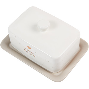 Gold Heart Butter Dish