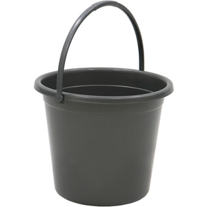 10 Litre Round Recycled Plastic Bucket - Grey by JVL