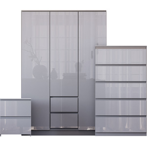 Vida Designs Glinton 3 Piece FSC Bedroom Set - Grey by Vida Designs