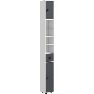 kleankin 180cm Tall Slim Bathroom Cabinet - Grey by kleankin