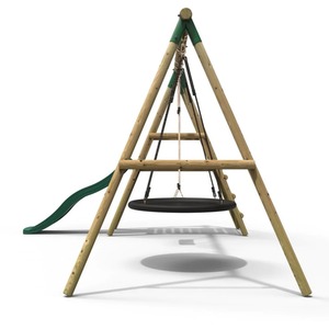 Wooden Swing Set with Slide by Rebo