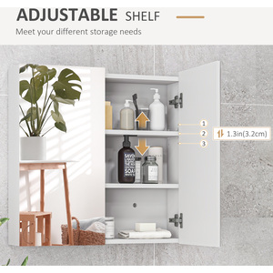 kleankin High Gloss Wall Mounted Bathroom Mirror Cabinet - High gloss by kleankin