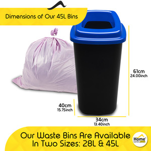 Recycling Waste Bin 28-45L - Blue / 45l by Home Centre